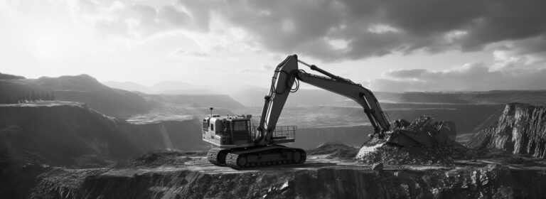 Excavators carve the scoop at a time